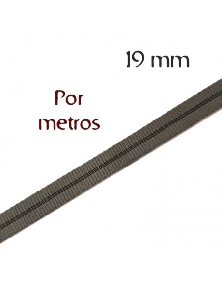 Cinta plana de Poliamida de 19 mm de ancho en color gris.