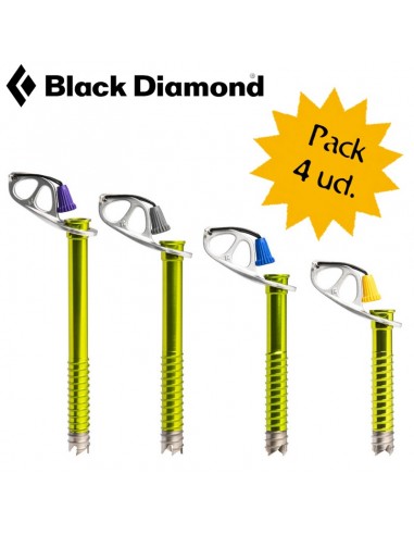 Pack 4 tornillos hielo ultralight de Black diamond