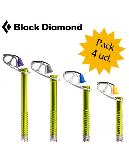 Pack 4 tornillos hielo ultralight de Black diamond