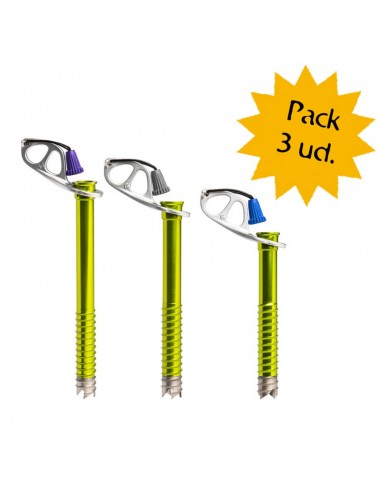 Pack de 3 tornillos ultralight ice screw de Black Diamond