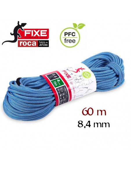 Cuerda FANATIC 8,4mm NATURE 60m turquesa - Fixe/Roca
