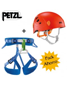 Pack arnes y casco infantil para escalada