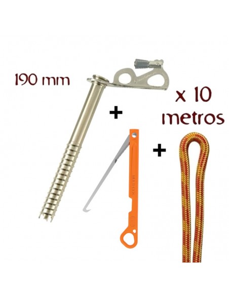 Pack Abalakov (Tornillo + gancho + cordino)