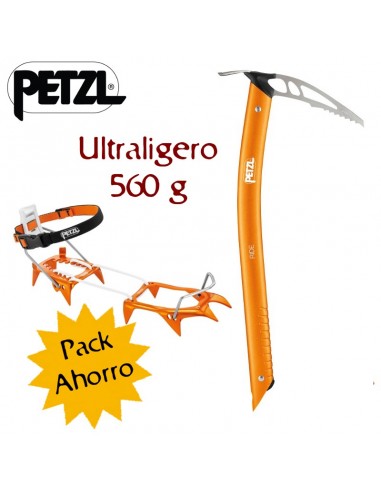 Pack de piolet y crampones ultraligeros de Petzl