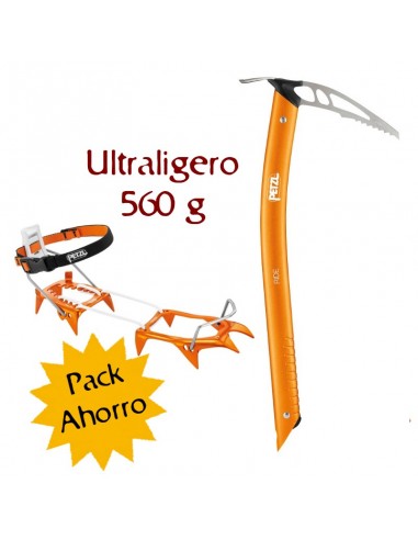 Pack de piolet y crampones ultraligeros de Petzl