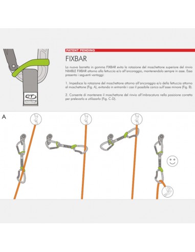 Cinta express Nimble Fixbar Set NY de 22cm de Climbing Technology