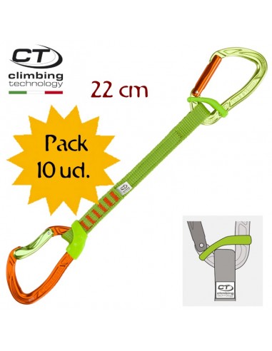 Pack 10 cintas express Nimble Fixbar set nylon de 22cm de Climbing technology