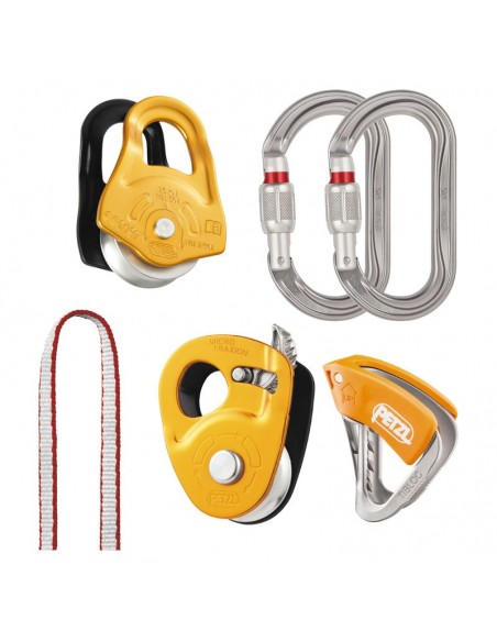 Kit secours crevasse de Petzl kit para izado y autorrescate en grietas.