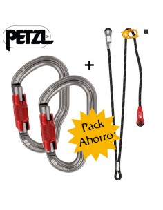 Pack ahorro progress adjust y con dos mosquetones Vertigo Twist-lock de Petzl