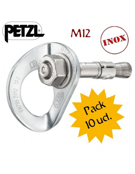 Pack 10 plaquetas con tornillo Coeur Bolt Stainless 12mm de Petzl
