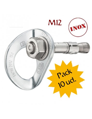 Pack 10 plaquetas con tornillo Coeur Bolt Stainless 12mm de Petzl
