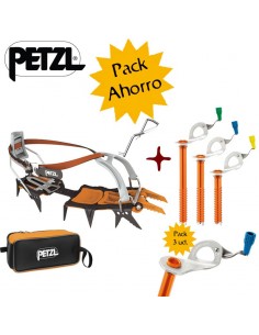 pack crampones lynx + 3 tornillos laser speed light - petzl