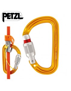 sm'd screw lock - mosquetón con rosca compacto y ligero en forma d - petzl