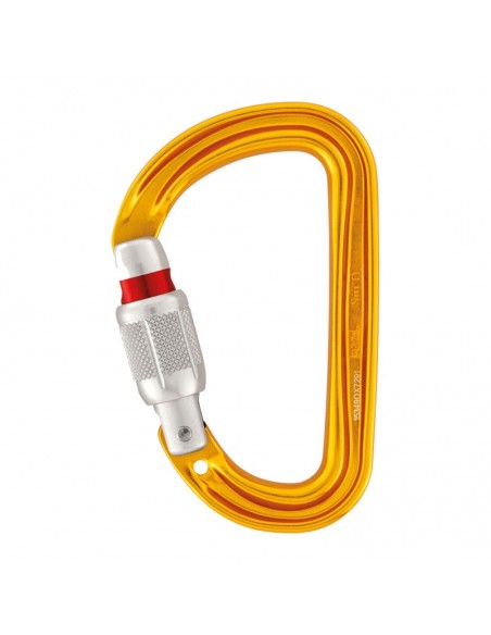 sm'd screw lock - mosquetón con rosca compacto y ligero en forma d - petzl