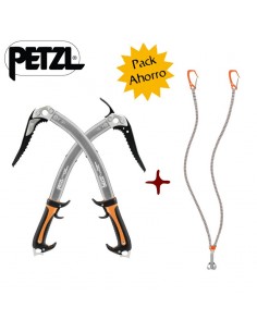 pack quark pala + martillo + dragonera bífida v-link - petzl
