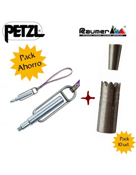 pack 10 tap + perfo spe - 10 tacos con burilador - raumer/petzl