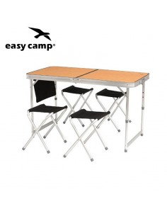 belfort - pack mesa plegable 60 x 120cm con 4 sillas - easy camp