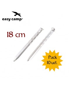 u-steel 18cm - pack 10 piquetas de acero - easy camp