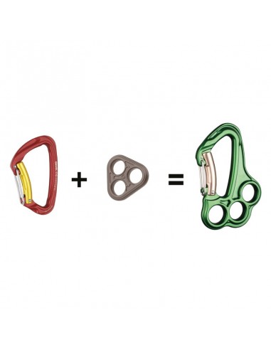 vlad twin gate - placa multianclaje con mosquetón - grivel