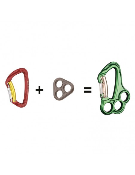 vlad twin gate - placa multianclaje con mosquetón - grivel