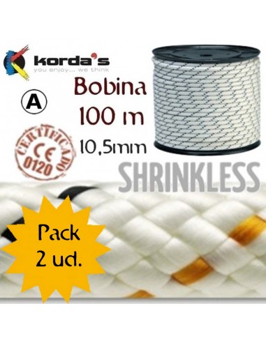 pack 2 bobinas 100m de cuerda semiestática work - korda's