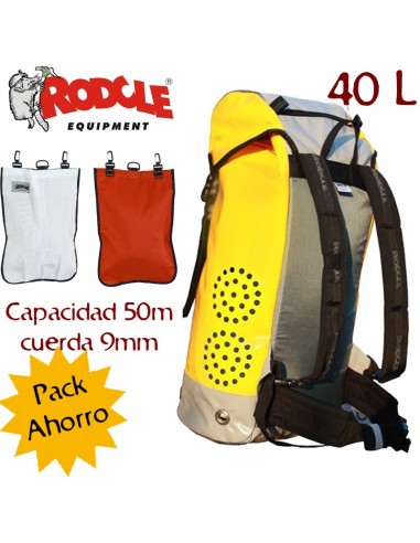 lekime + bolsa socorro - mochila barrancos 40l con bolsa cuerda de socorro - rodcle