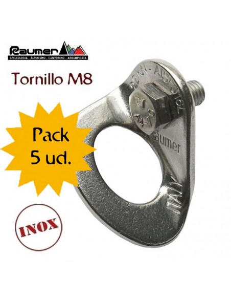 pack 5 plaquetas minox - plaqueta con tornillo (m8) - raumer