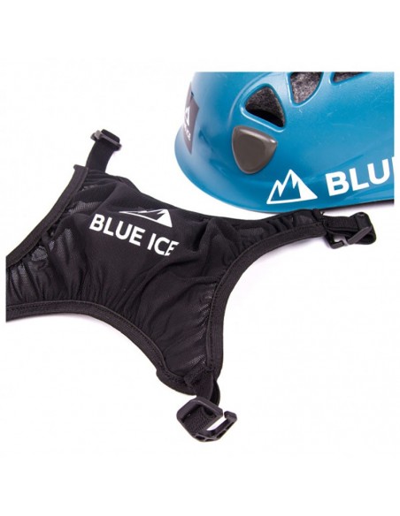 helmet holder - malla portacascos - blue ice