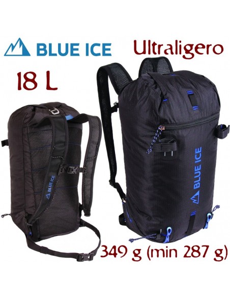 dragonfly 18l (black) - mochila alpinismo ultraligera - blue ice