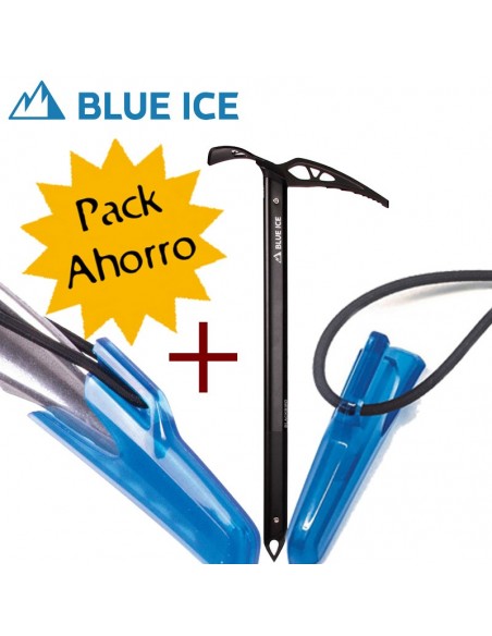 pack piolet blackbird con protectores - blue ice