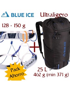 pack mochila dragonfly 25l (black) + arnés choucas pro - blue ice