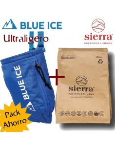 pack sender chalk bag (turkish blue) + 100gr de magnesio - blue ice/sierra