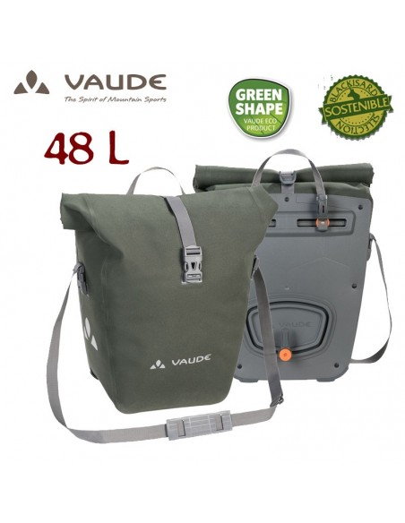 aqua back deluxe (olive) 48l - alforjas traseras (2 piezas de 24l) - vaude