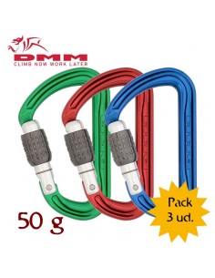 pack 3 shadow screwgate ( 3 colores ) - mosquetones rosca - dmm