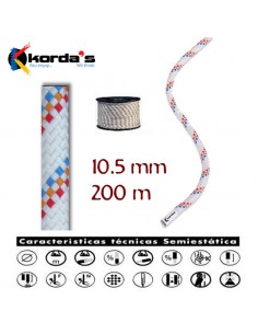 lluisa 10,5mm blanca (bobina 200m) - cuerda semiestatica con estability - korda's