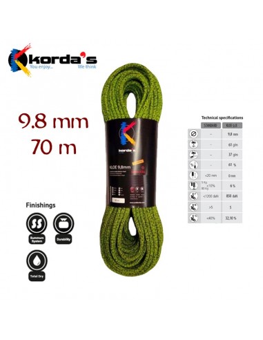 kloe 9,8 (70m) summum system - cuerda dinamica - korda's