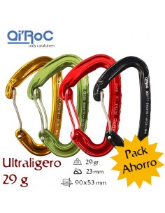 pack 4 wifi colores - mosquetón ultraligero gatillo alambre - qi'roc