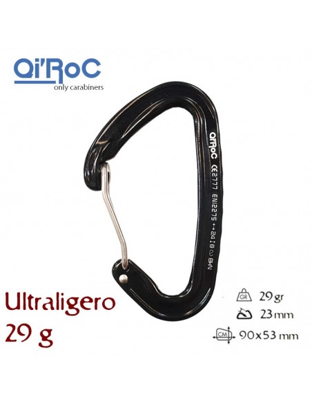 wifi negro - mosquetón ultraligero gatillo alambre - qi'roc