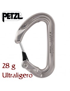 ange s gris - mosquetón compacto ultraligero con gatillo monofil keylock - petzl