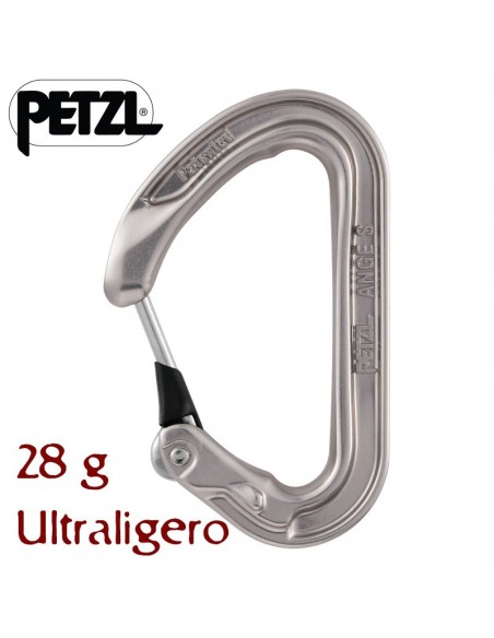 ange s gris - mosquetón compacto ultraligero con gatillo monofil keylock - petzl