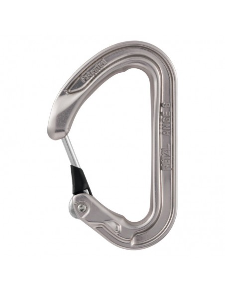 ange s gris - mosquetón compacto ultraligero con gatillo monofil keylock - petzl