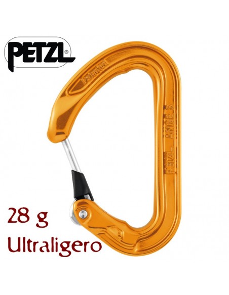 ange s naranja - mosquetón compacto ultraligero con gatillo monofil keylock - petzl