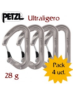 pack 4 ange s gris - mosquetón compacto ultraligero con gatillo monofil keylock - petzl
