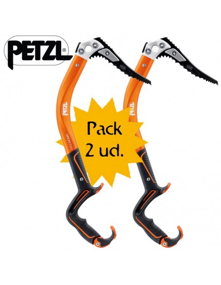 pack 2 ergonomic - piolets para escalada en hielo y dry tooling - petzl