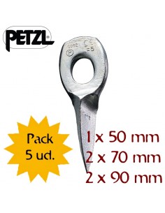 pack 5 pitones universel (1x50mm, 2x70mm, 2x90mm) - petzl
