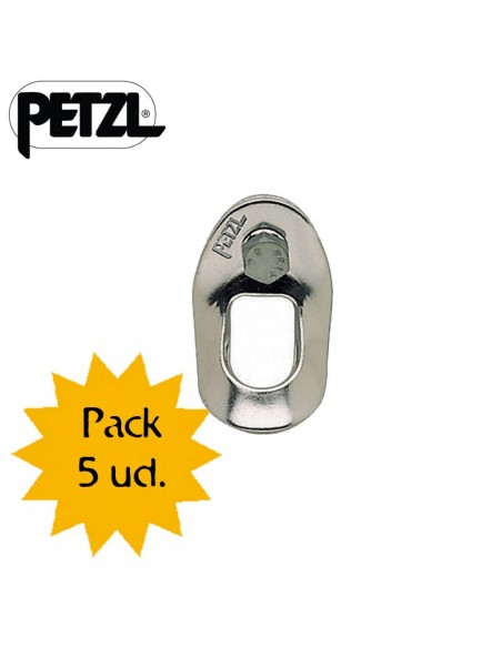 pack 5 coudee - plaqueta doblada para espeleologia - petzl