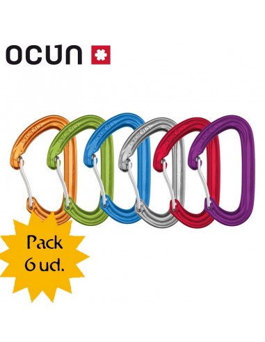 kestrel 6 pack - mosquetones ligeros de colores - ocun