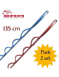 pack 2 nylon daisy chain 135 cm (red/blue) - dmm