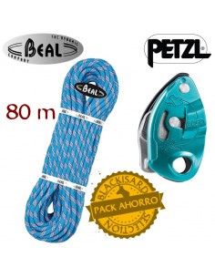 cuerda active beal 80 m (zenith-karma-virus-antidote) + grigri 2 - petzl/beal