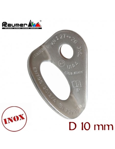 rock 10 inox - plaqueta acero inox. aisi 314 l - raumer